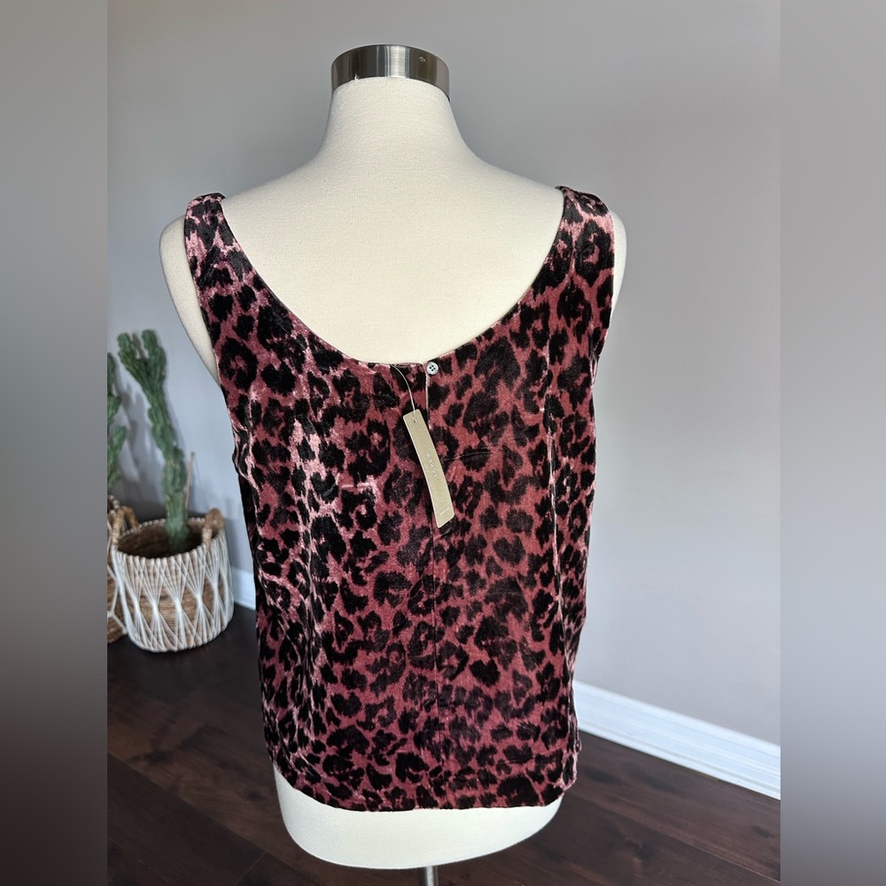 J. Crew Velvet Tank Blouse Holidays Office Party Always Rose Leopard Womens 14 - Picture 5 of 12